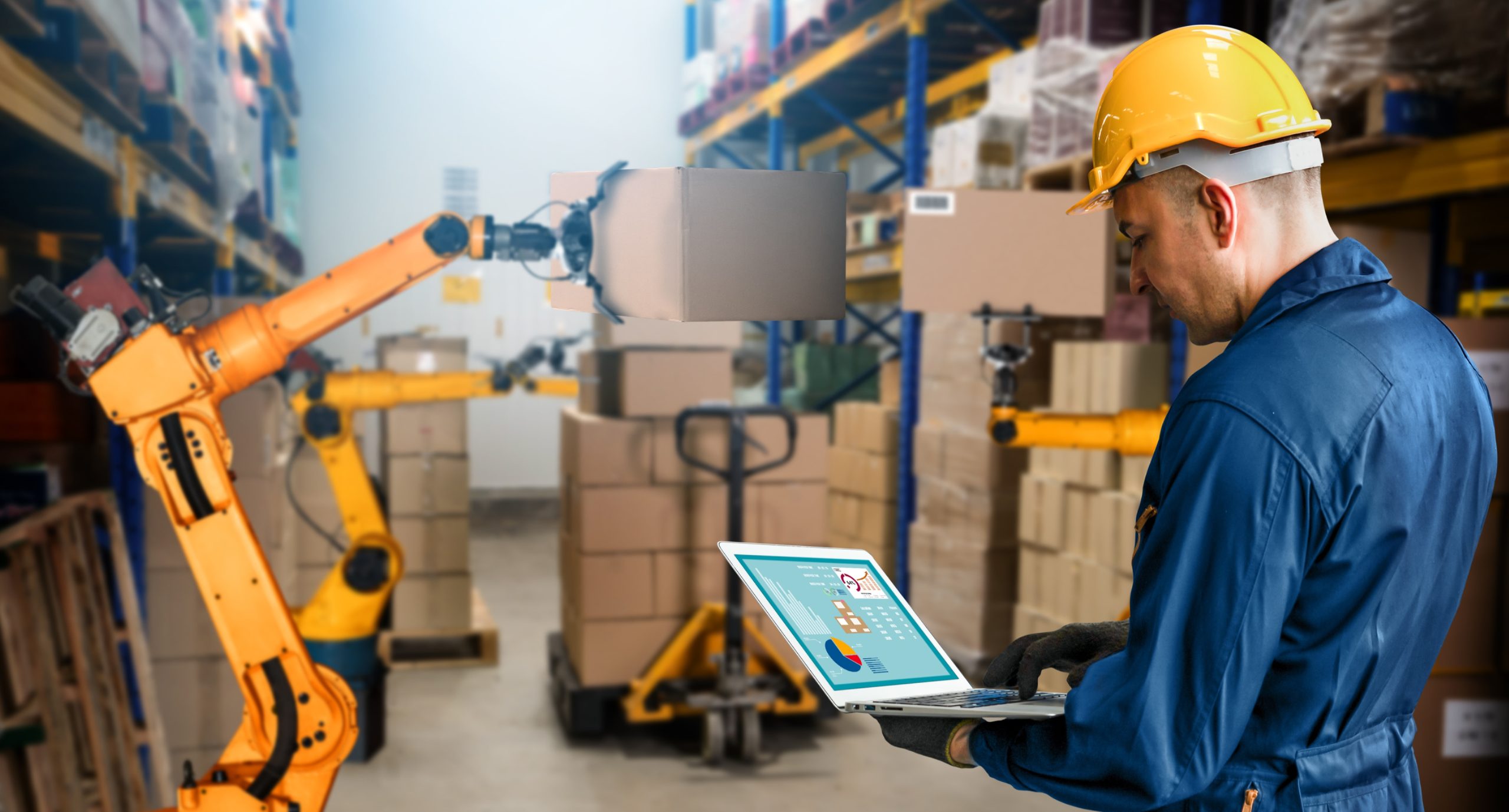 Smart robot arm systems for innovative warehouse and factory digital technology