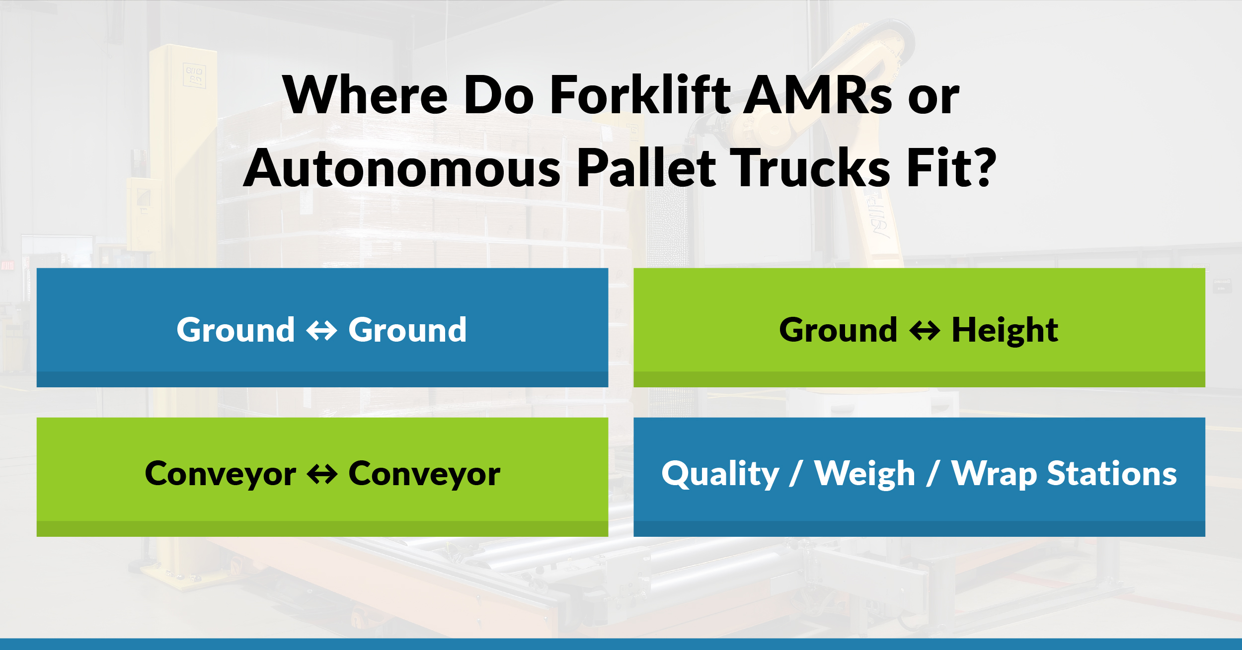 Where Do Forklift AMRs or Autonomous Pallet Trucks Fit