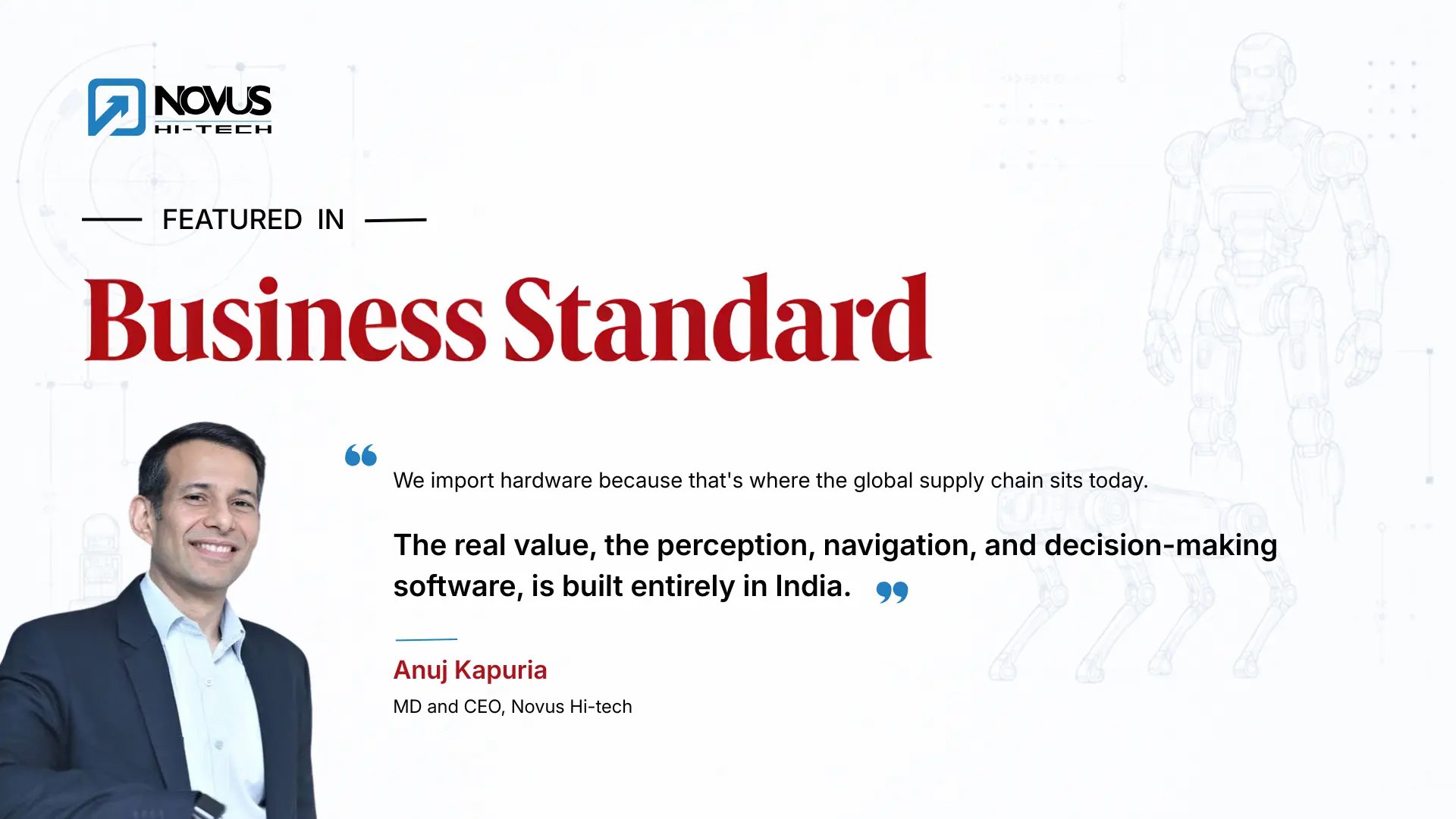 Novus Hi-Tech featured in Business Standard