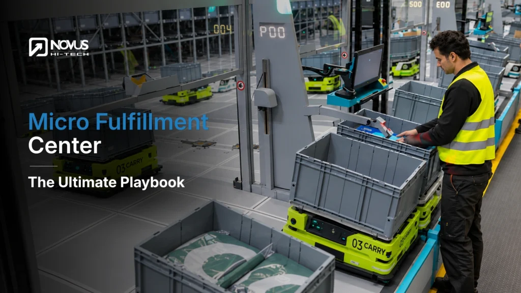 Micro fulfillment center operations showing how AMRs improve picking, replenishment, and peak season capacity in warehouse automation.